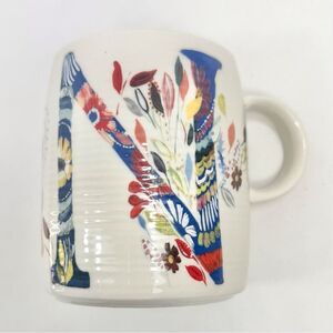 Anthropologie Starla M. Halfmann Petal Pallette Monogram N Floral Artisan Mug